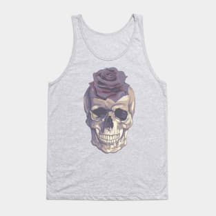 Skull With Flower Head Tank Top